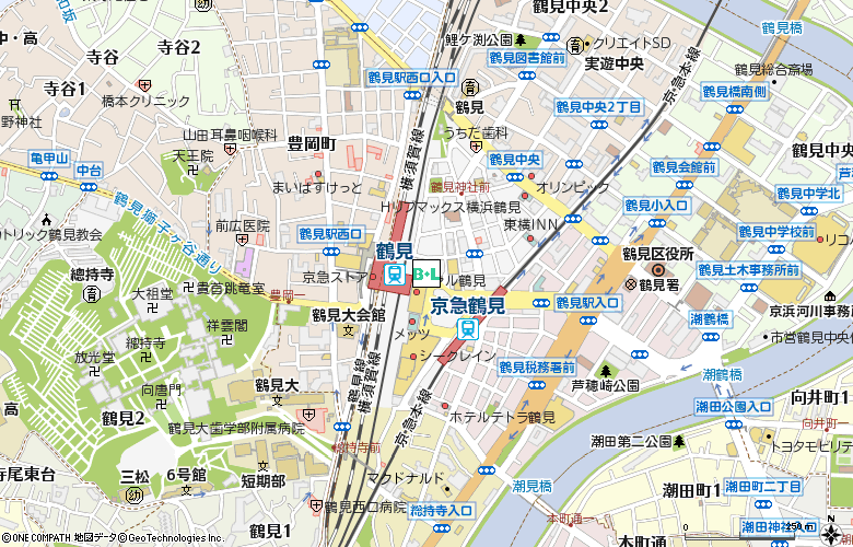 横浜鶴見中央眼科付近の地図